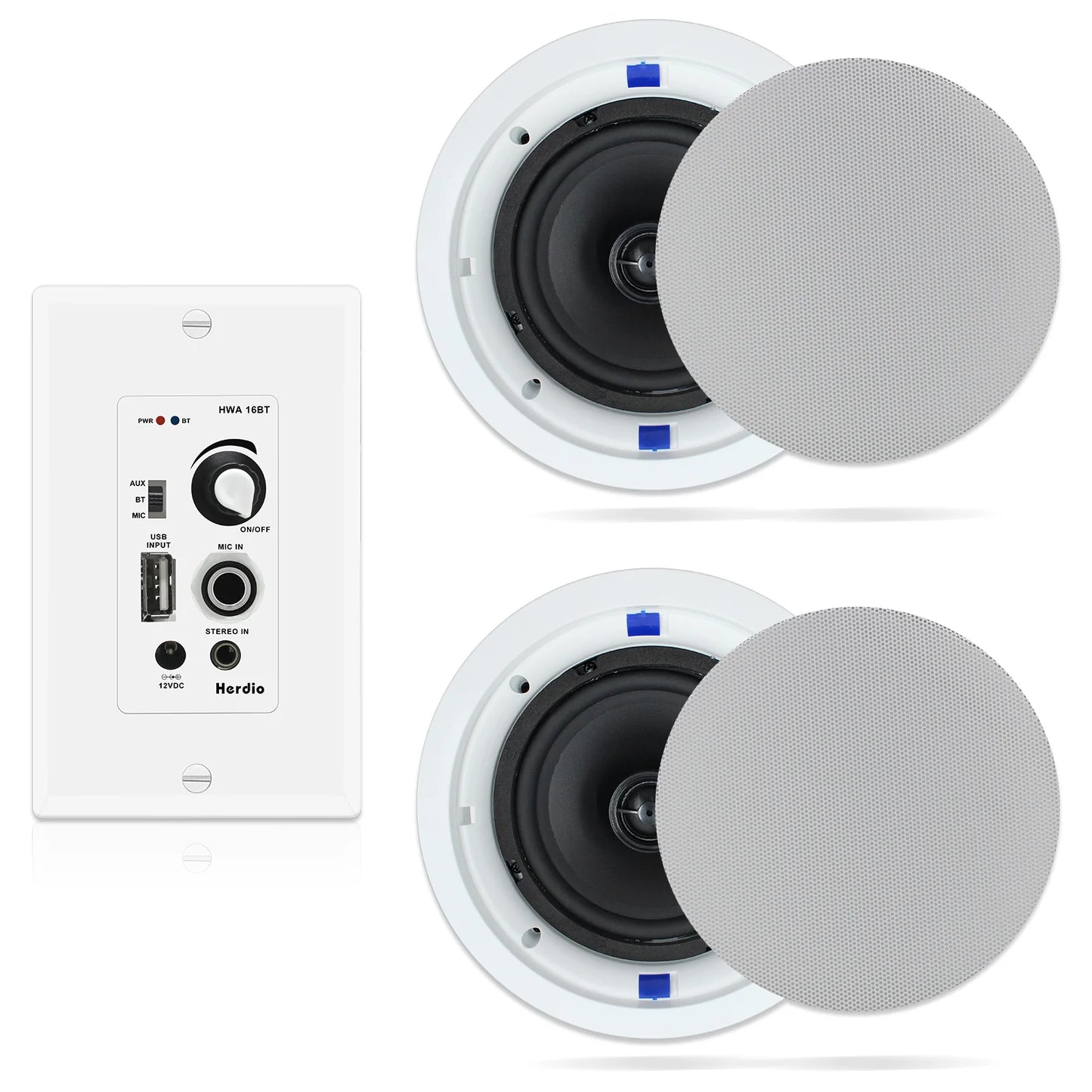 6.5" Bluetooth ceiling speaker 320W dual channel HCS-818-16BT (one pair)