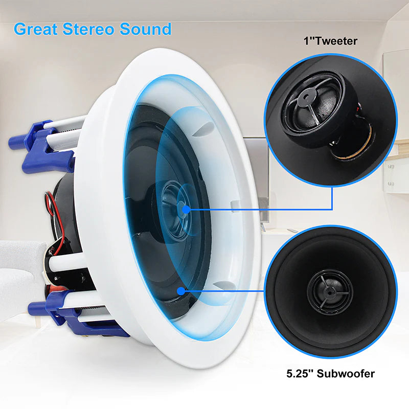 5.25" 藍牙吸頂 天花喇叭 600W 雙聲道 HCS4-528BTX2(兩對)