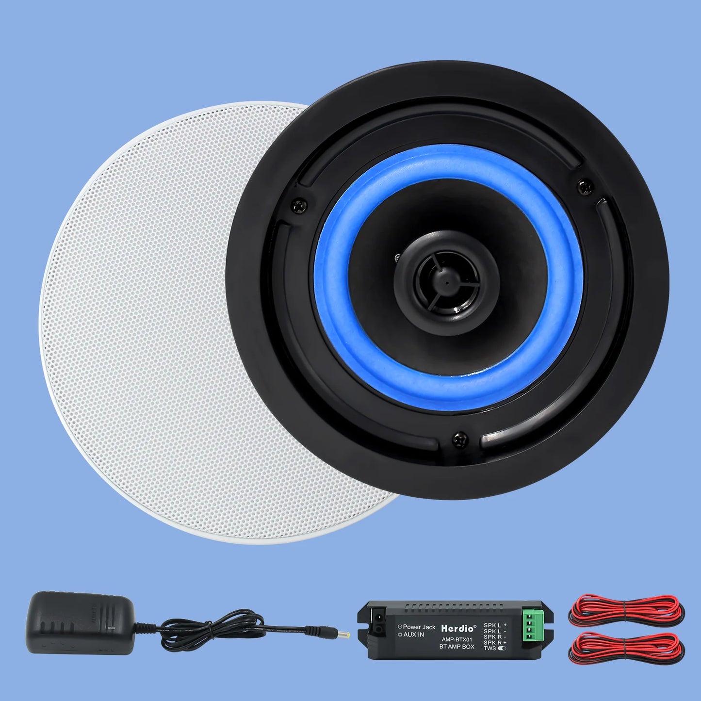 4" Bluetooth ceiling speaker 160W dual channel HCS-418BT (one pair)