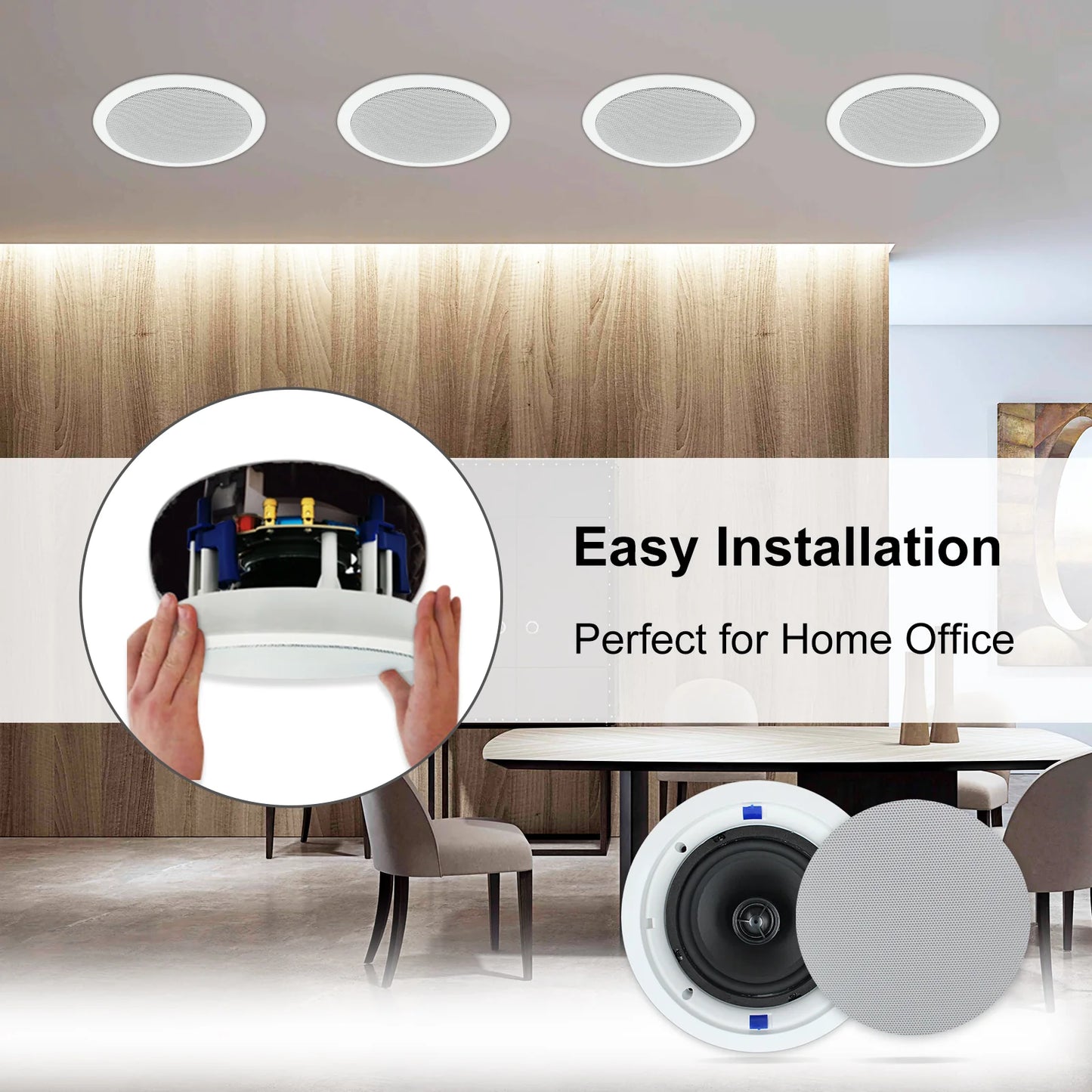 6.5" Bluetooth ceiling speaker 640W dual channel HCS-818BT (two pairs)