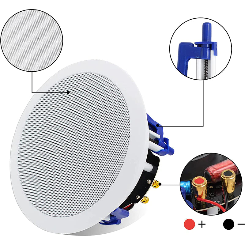 Herdio 5.25" Bluetooth ceiling speaker 600W two-channel HCS-528BT-16BT-4CH (two pairs)