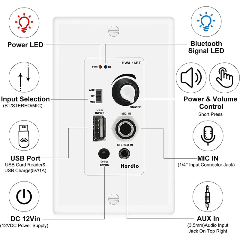 4" Bluetooth ceiling speaker 320W dual channel HCS-418BT-16BT-4CH (two pairs)