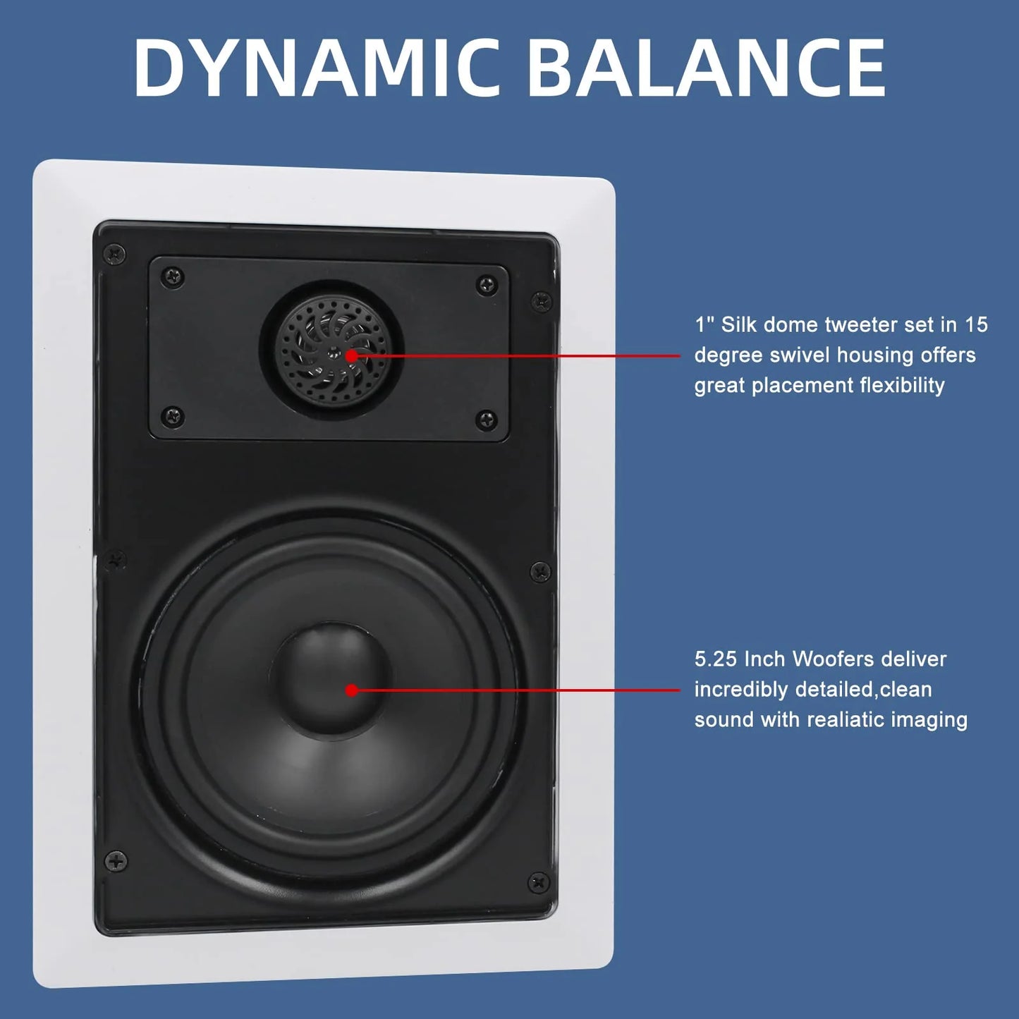 5.25" Bluetooth In-Wall Speaker 200W HCS-5030BT-4CH (4 Speakers)