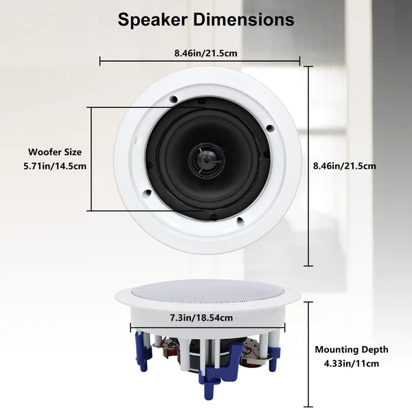 5.25" 藍牙吸頂 天花喇叭 600W 雙聲道 HCS4-528BTX2(兩對)