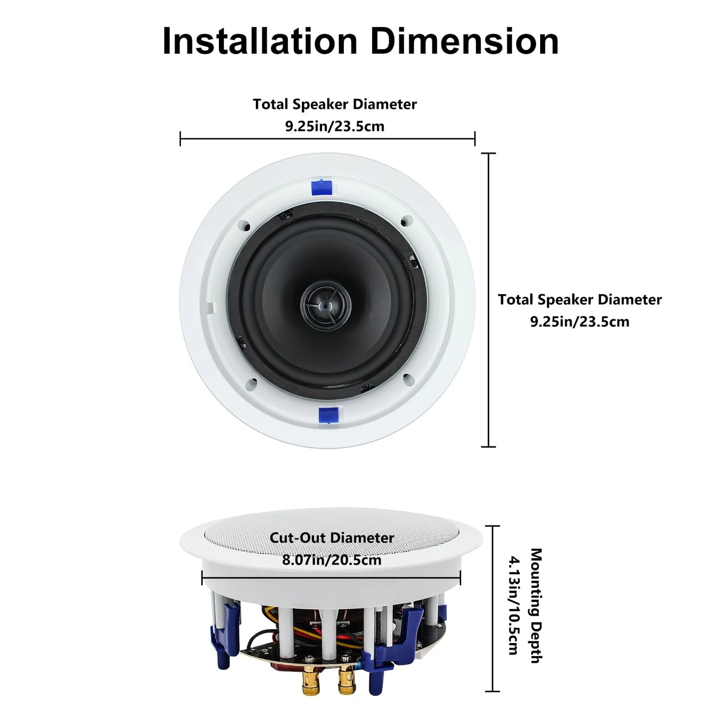 6.5" Bluetooth ceiling speaker 640W dual channel HCS-818BT (two pairs)