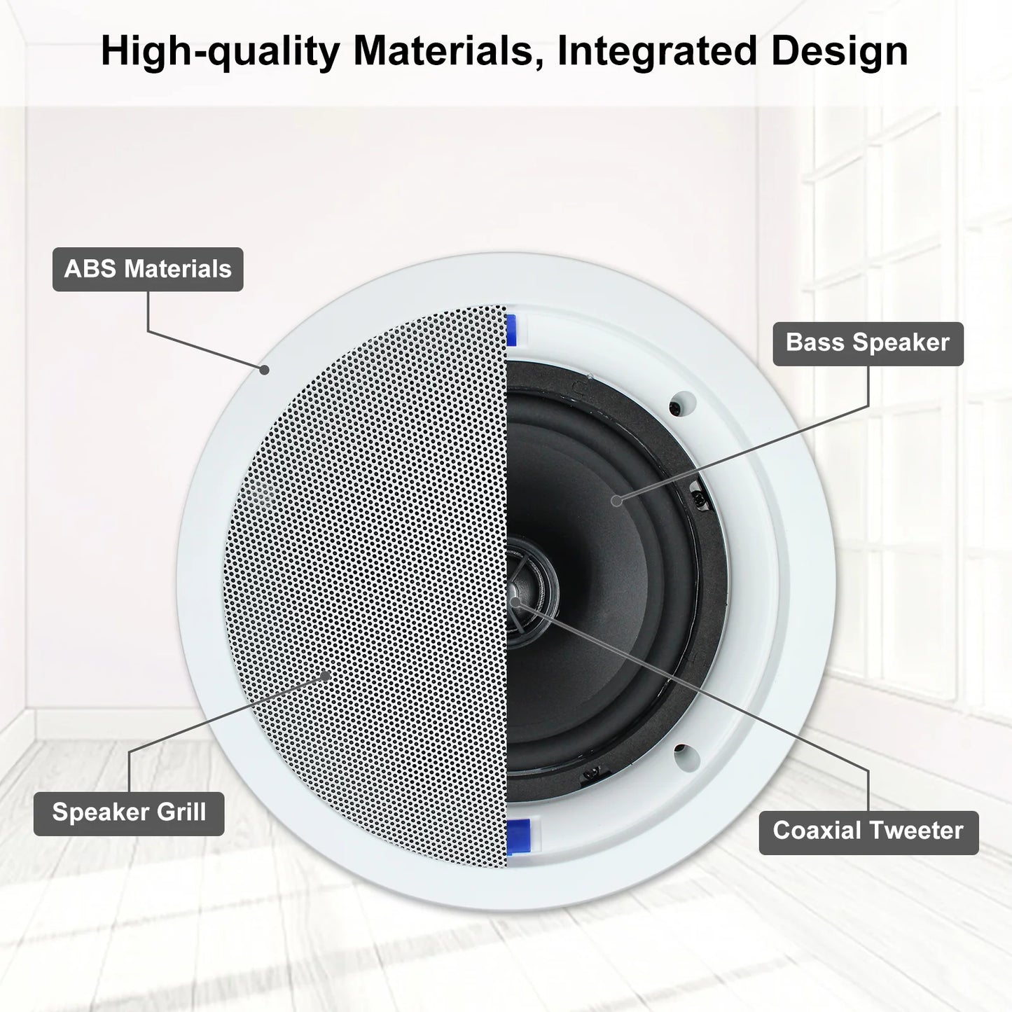 6.5" Bluetooth ceiling speaker 320W dual channel HCS-818-16BT (one pair)