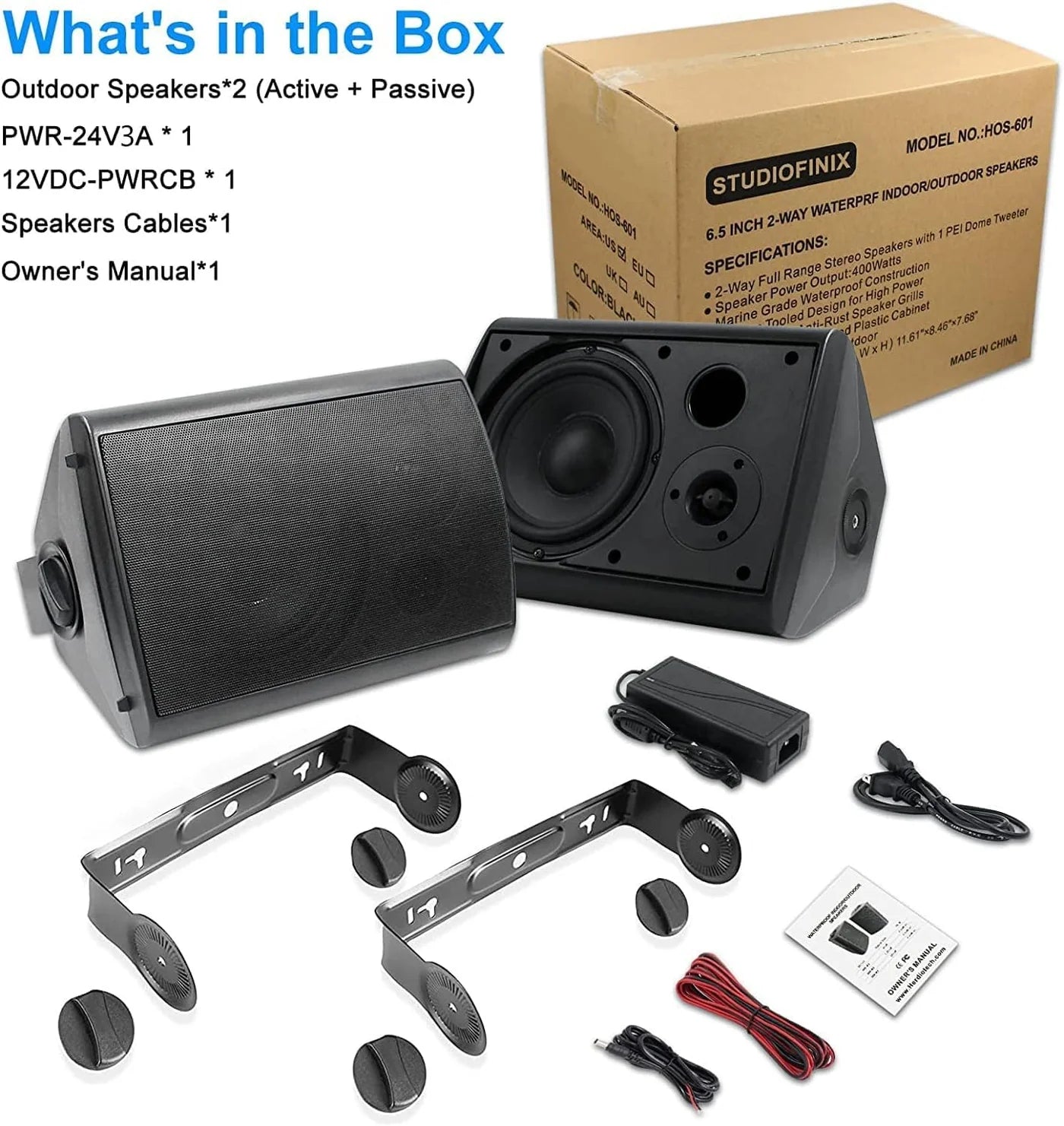 Wall-mounted Bluetooth Speaker 6.5" 400W Dual Channel HOS-601-16BT