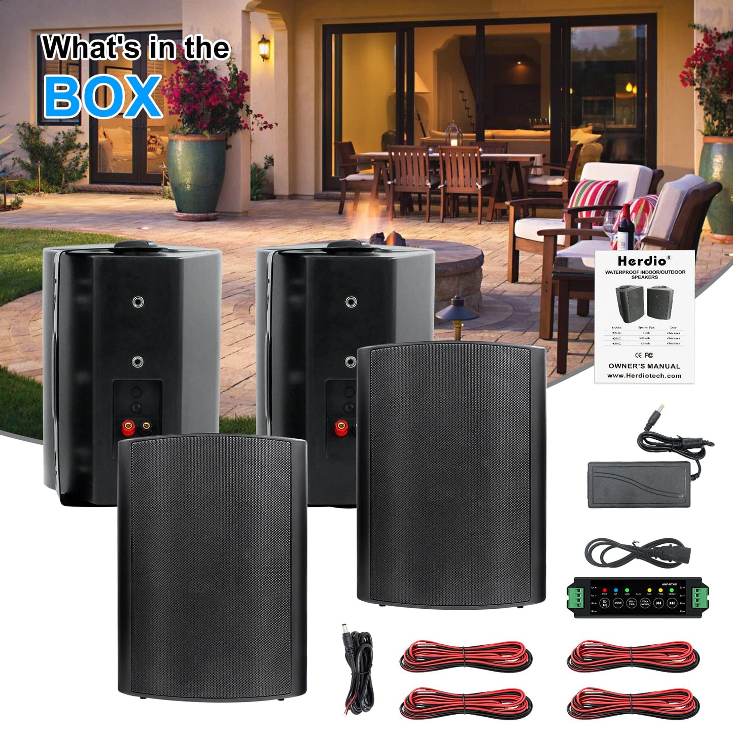 Wall-mounted Bluetooth speaker 6.5" 800W dual channel HOS-601-16BTX2