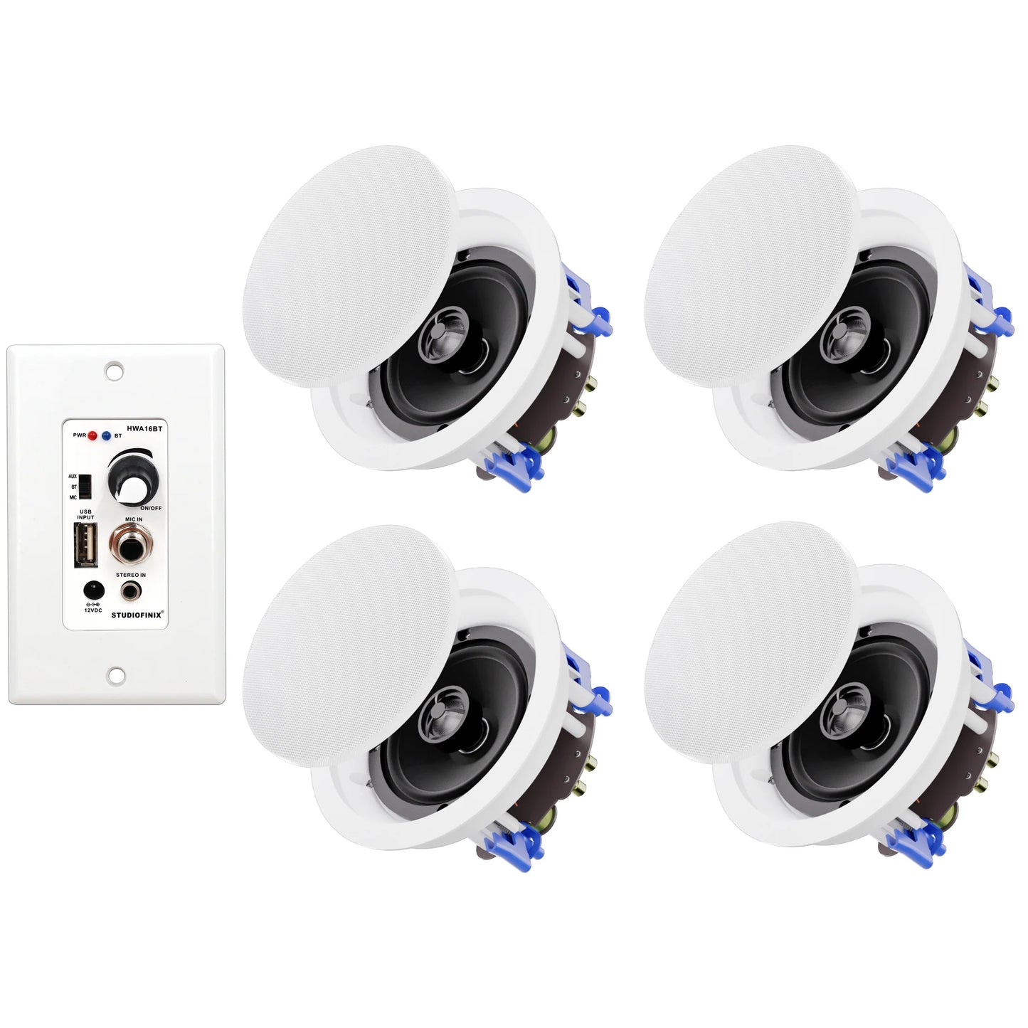 6.5" Bluetooth ceiling speaker 640W dual channel HCS-818BT-16BT-4CH (two pairs)