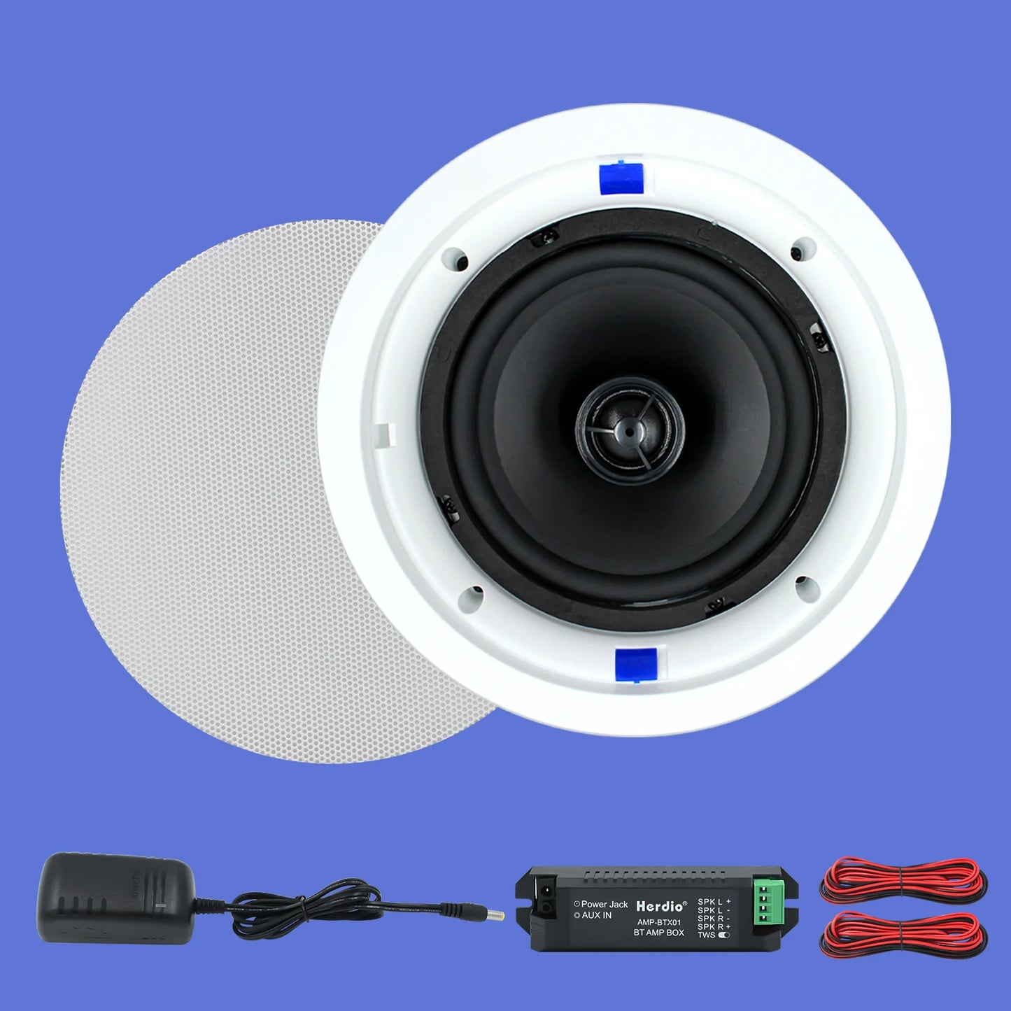 6.5" Bluetooth ceiling speaker 320W dual channel HCS-818BT (one pair)