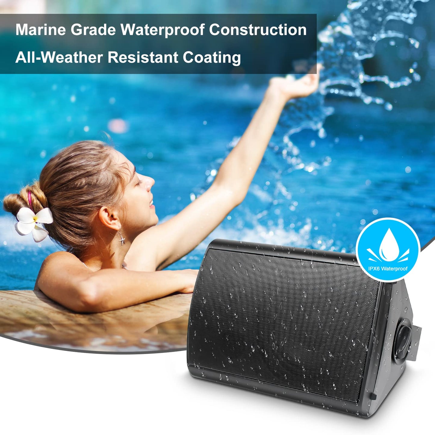 Wall-mounted Bluetooth speaker 6.5" 800W dual channel HOS-601-16BTX2