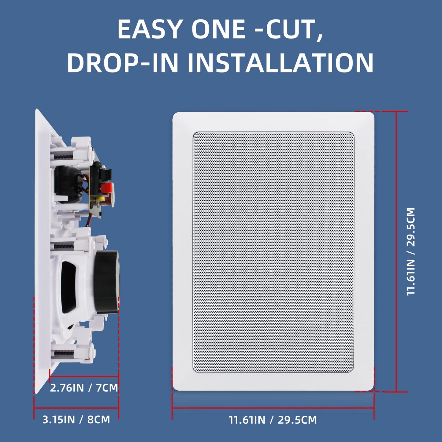 5.25" Bluetooth In-Wall Speaker 200W HCS-5030BT-4CH (4 Speakers)