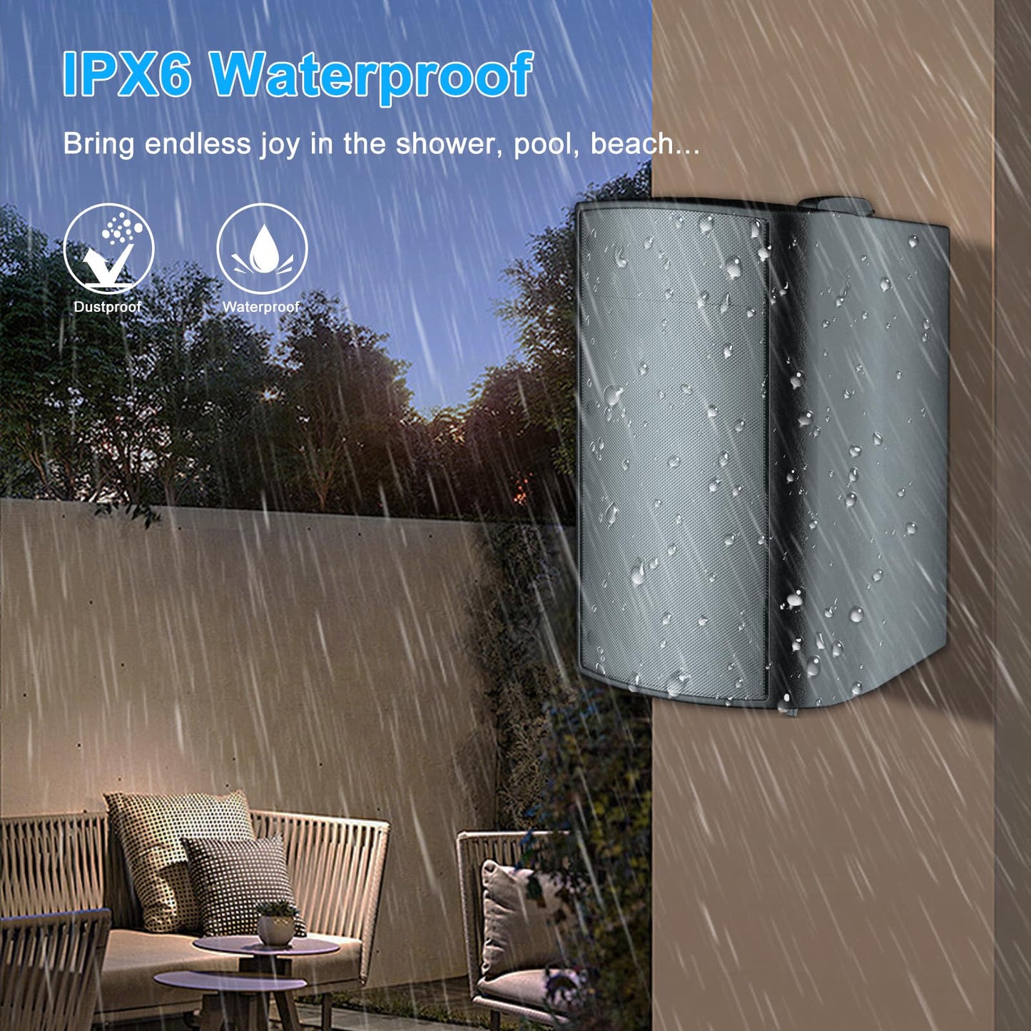 Wall-mounted Bluetooth Speaker 6.5" 400W Dual Channel HOS-601-16BT