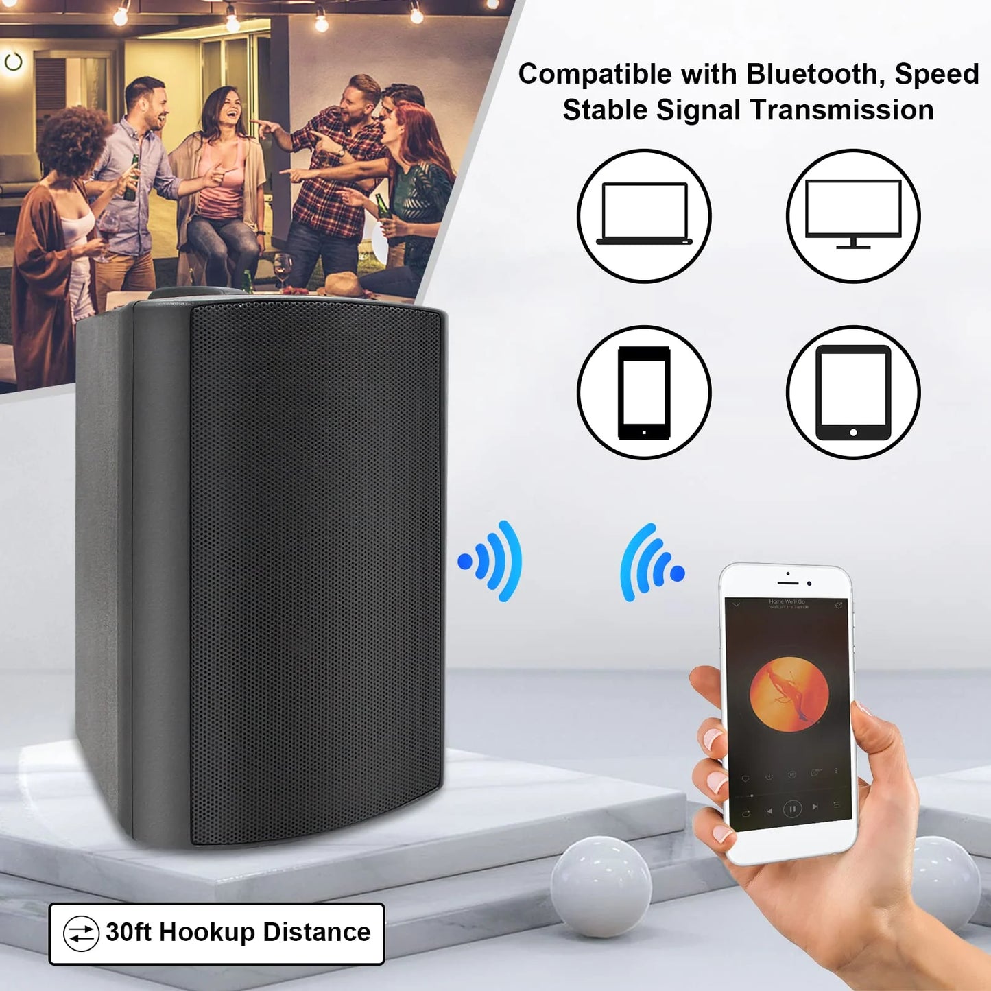 Wall-mounted Bluetooth Speaker 4" 200W Dual Channel HOS-401BT
