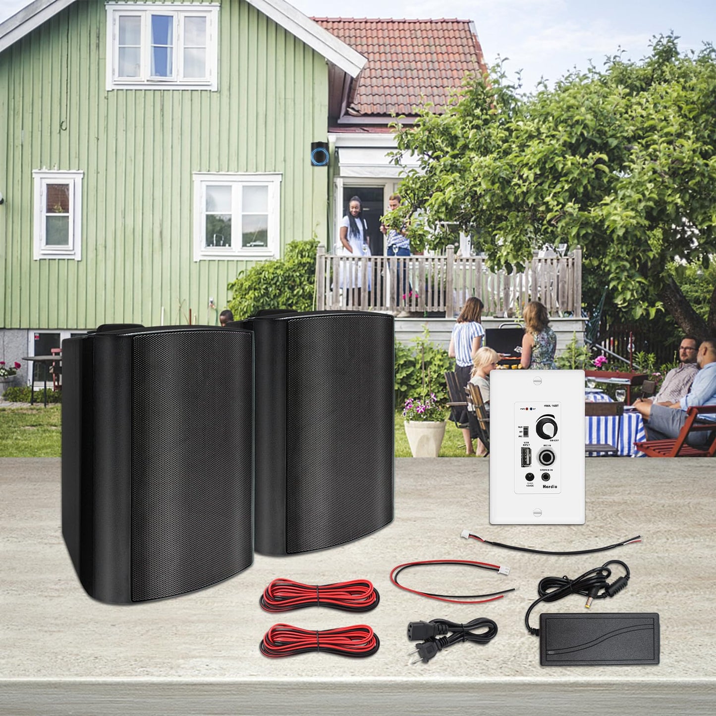 Wall-mounted Bluetooth Speaker 5.25" 300W Dual Channel HOS-501-16BT