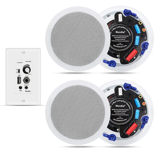 Herdio 5.25" Bluetooth ceiling speaker 600W two-channel HCS-528BT-16BT-4CH (two pairs)