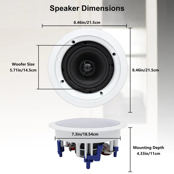 Herdio 5.25" Bluetooth ceiling speaker 600W two-channel HCS4-528BTX2 (two pairs)