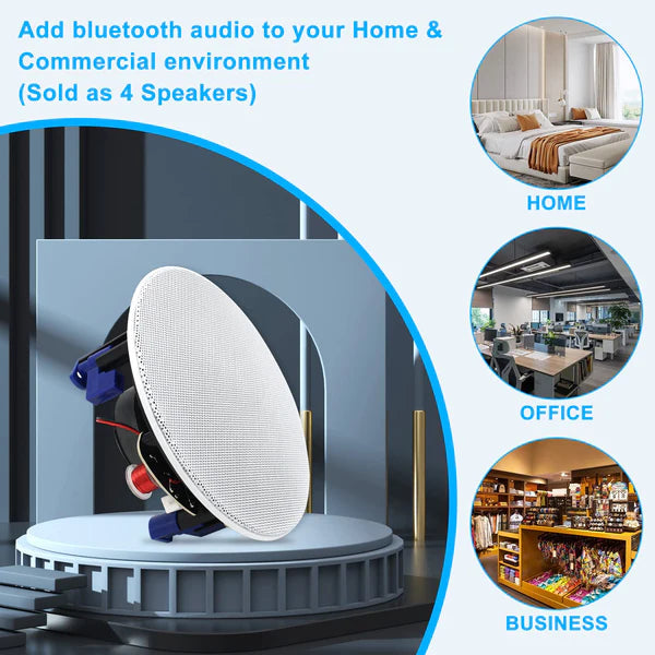 4" Bluetooth ceiling speaker 320W two-channel HCS-418BT (two pairs)