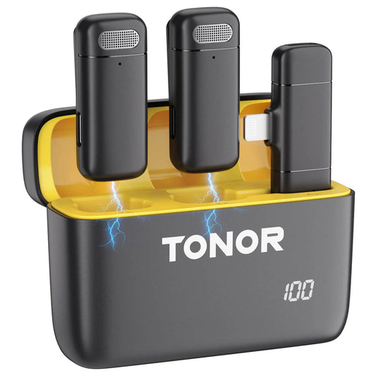 TONOR wireless lavalier microphone is suitable for iPhone/iPad/Android mobile phones