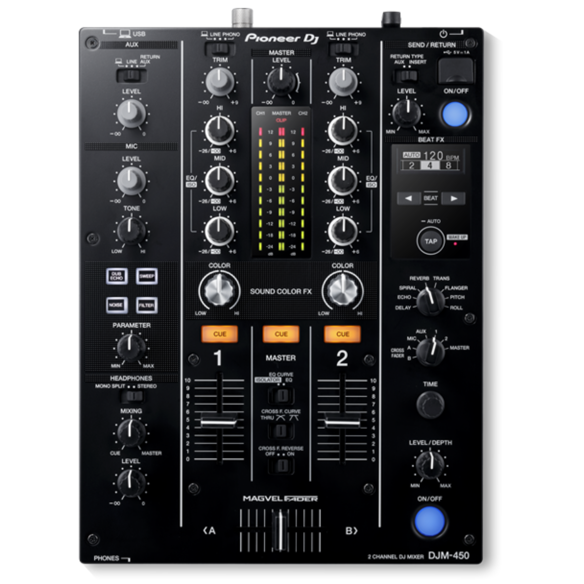 Pioneer DJM-450 (Hong Kong licensed) DJ mixer 2 channels equipped with Beat FX 