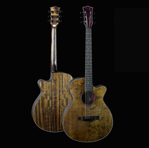 2022 Yueye Gongfang HFG vintage 40 inch linseed wood guitar