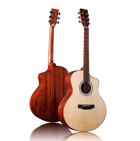 (2022 Black Technology) ENA Sonic All Veneer Solid Wood Built-in Resonance Bakelite Guitar