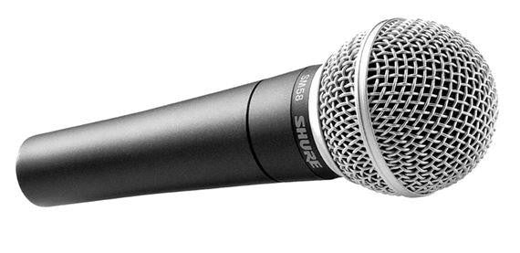Shure SM58 dynamic microphone peak microphone